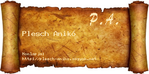 Plesch Anikó névjegykártya